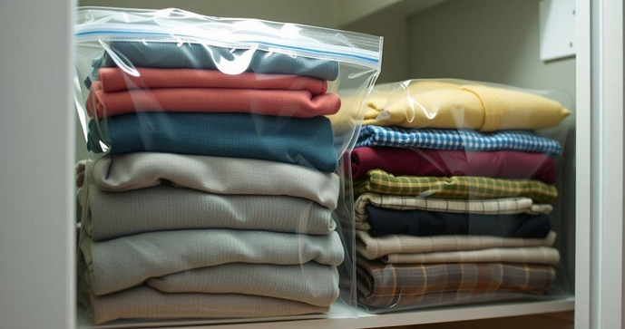 Como usar o saco plástico zip para roupas e otimizar seu espaço