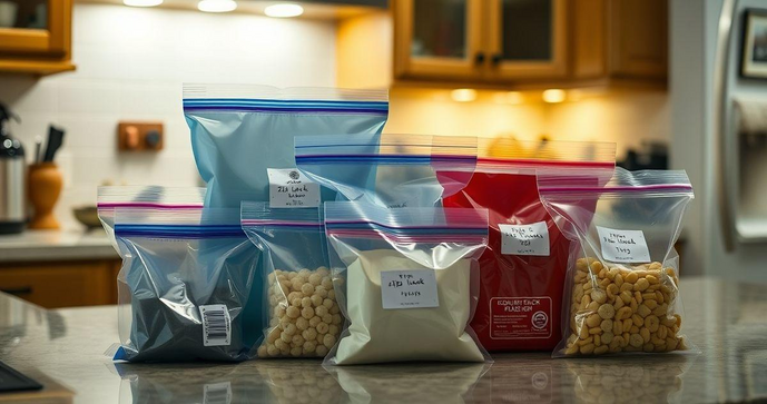 Zip lock tamanhos ideais para organizar sua cozinha e otimizar o armazenamento