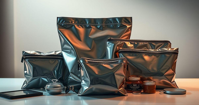 Saco zip metalizado ideal para armazenar produtos com segurança e estilo